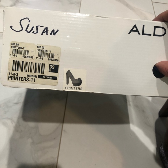 Like NEW! Aldo Glittery Peep Toe Platform Heels - Picture 12 of 12